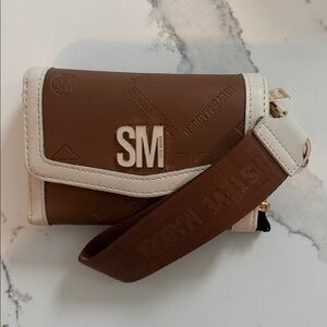 Steve Madden White and Brown Wallet